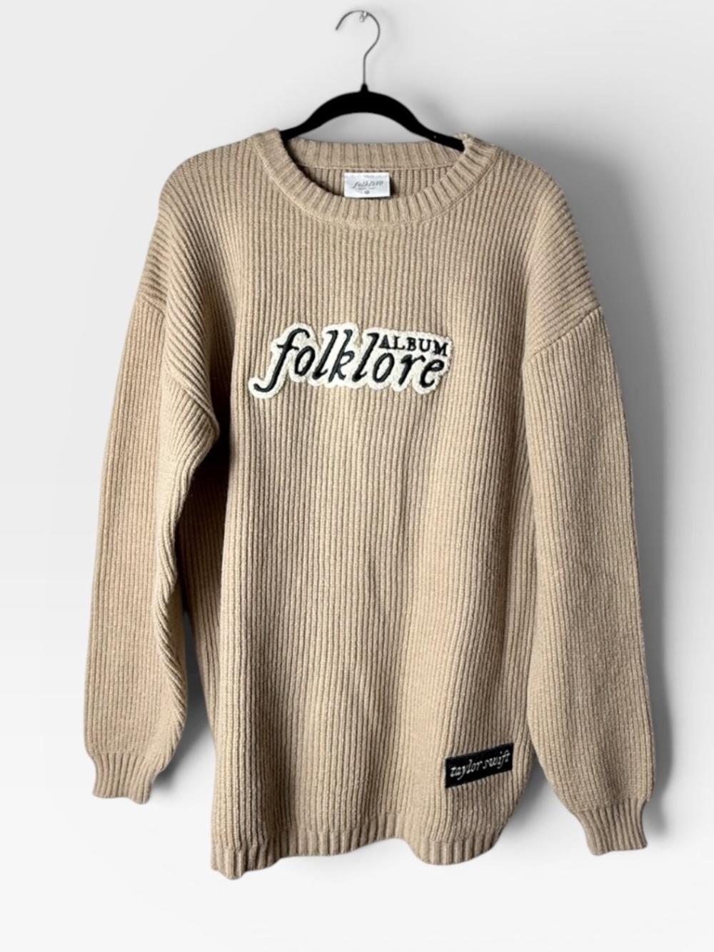 Taylor Swift Folklore Sweater Size Small Tan Knit Fall Winter Cozy (T)